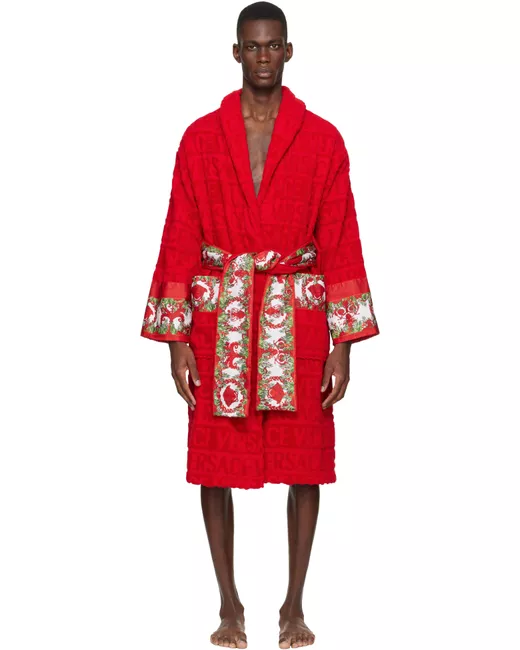 Versace I Love Baroque Bathrobe Da Men Di Colore Rosso