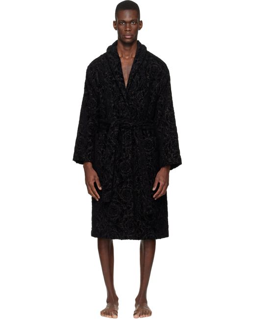 Versace Barocco Bathrobe Da Men Di Colore Grigio