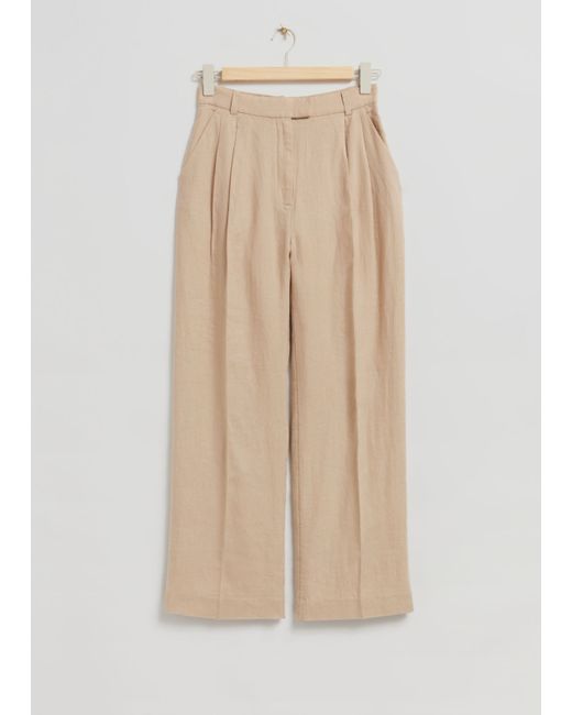 PRESS Straight Press Crease Linen Trousers - Black - Straight Trousers - &  Other Stories US | ShopLook