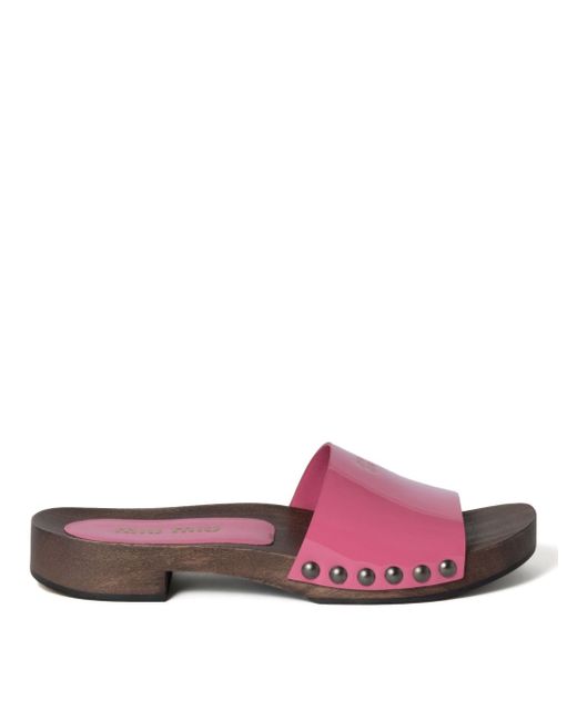 Miu Miu Women's Pink Clog Sandals