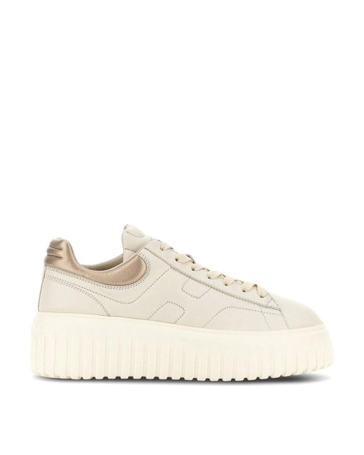 Hogan Women's White H-Stripes Sneakers